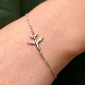 Silver bracelet "Airplane"