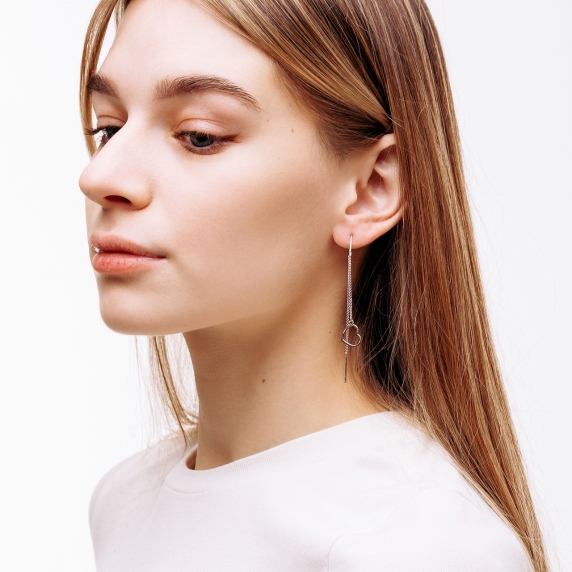 Серебряные серьги &amp;quot;Сердце&amp;quot; - 4