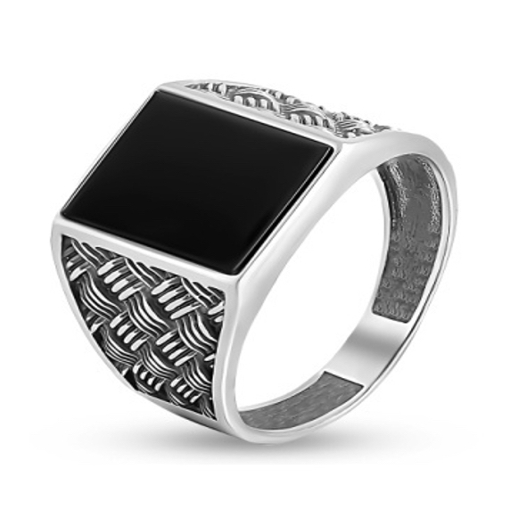 Серебряный перстень &amp;quot;Оникс&amp;quot; - 8