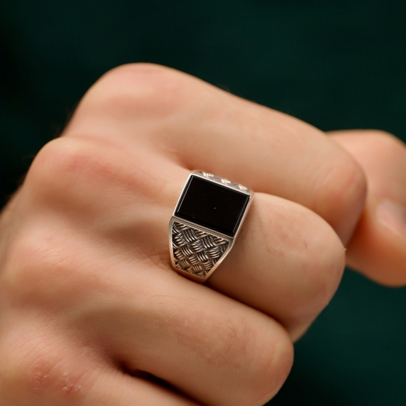 Серебряный перстень &amp;quot;Оникс&amp;quot; - 1