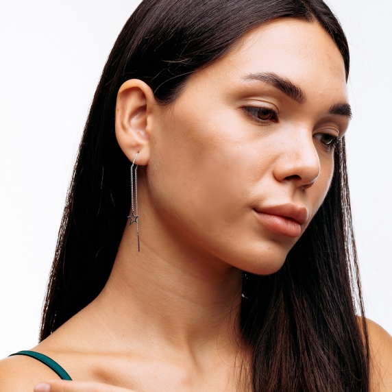 Серебряные серьги &amp;quot;Звезда&amp;quot; - 3