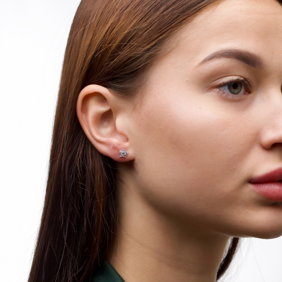 Срібні пусети &amp;quot;Квіти&amp;quot; - 4