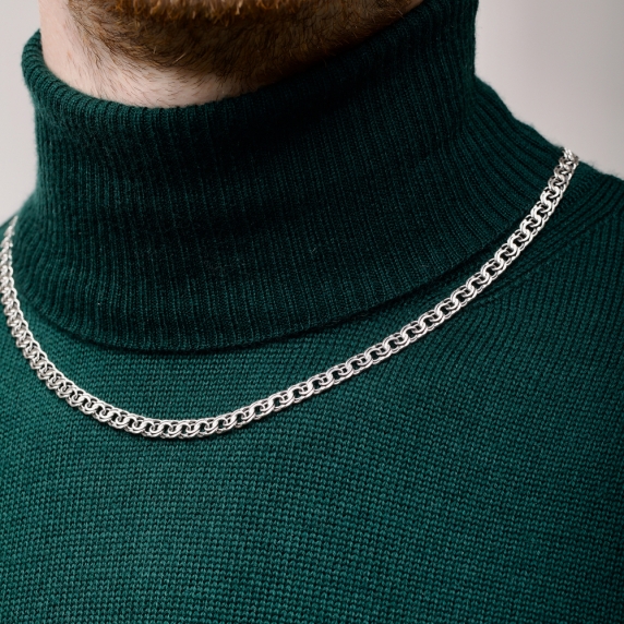 Silver chain &amp;quot;Flat Bismarck&amp;quot; - 7