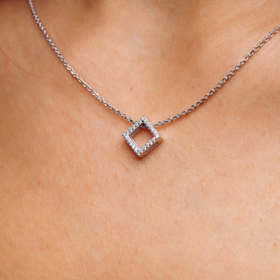 Silver necklace &amp;quot;Rhombus&amp;quot; - 1