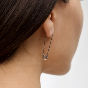 Серебряные серьги "Скрепка"