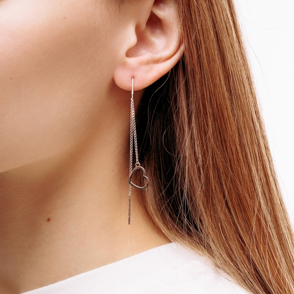 Серебряные серьги &amp;quot;Сердце&amp;quot; - 3