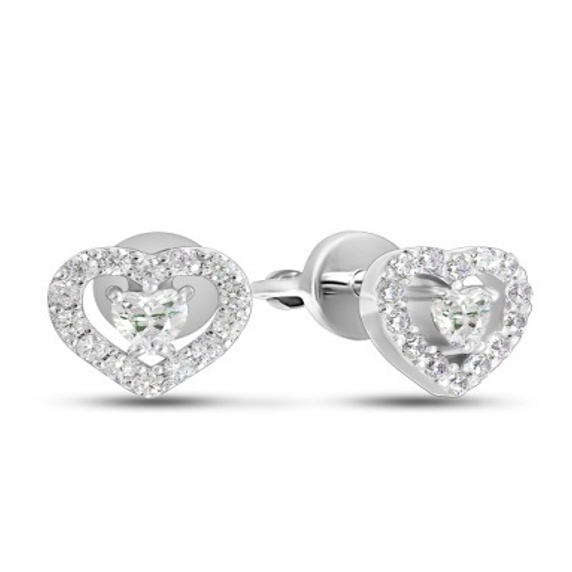 Silver studs &amp;quot;Heart&amp;quot; - 6