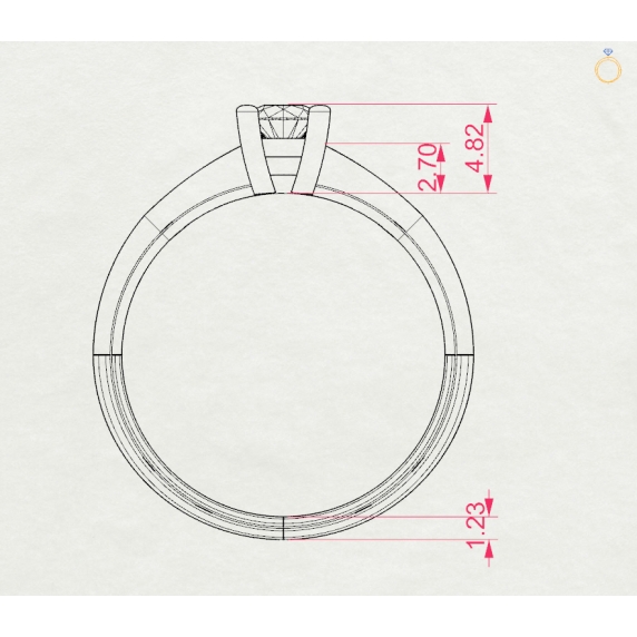 Gold Ring «Elegance» - 4