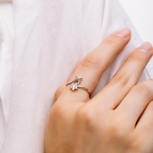 Срібна каблучка "Літак"