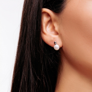 Silver earrings &ldquo;Pearl Elegance&rdquo;