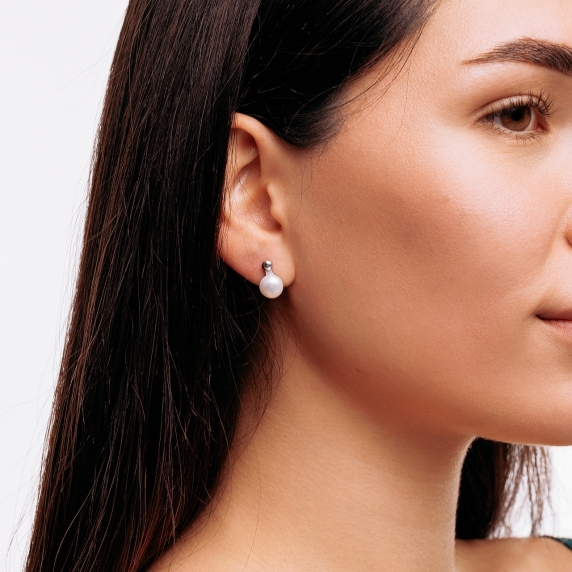 Срібні сережки «Перлинна елегантність» - 3