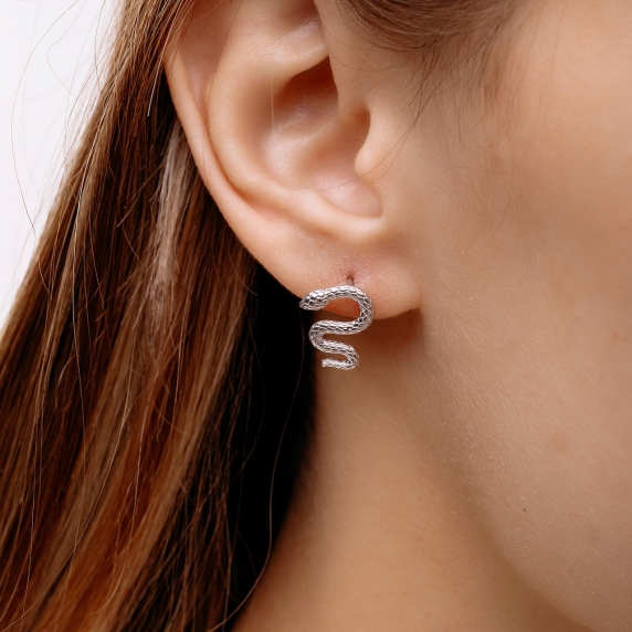 Серебряные пусеты &amp;quot;Снейк&amp;quot; - 3