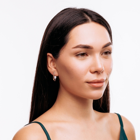 Серебряные серьги «Сияние луны» - 5