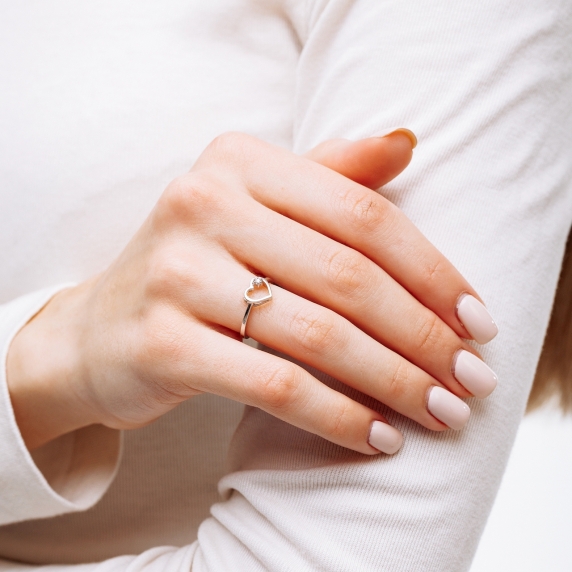 Серебряное кольцо &amp;quot;Сердце&amp;quot; - 6