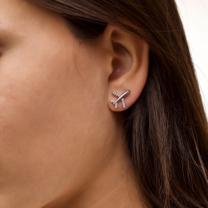 Серебряные серьги "Самолет"