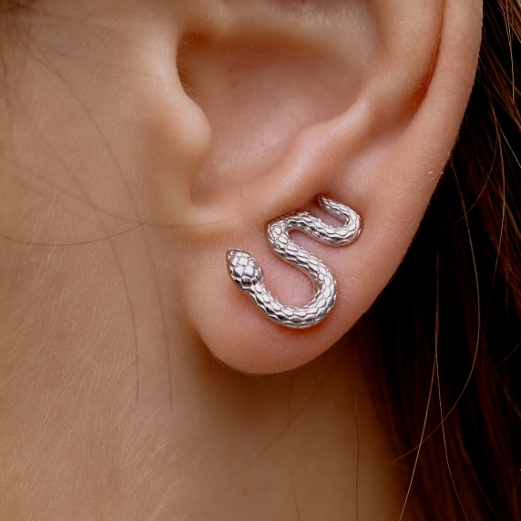 Серебряные пусеты &amp;quot;Снейк&amp;quot; - 2