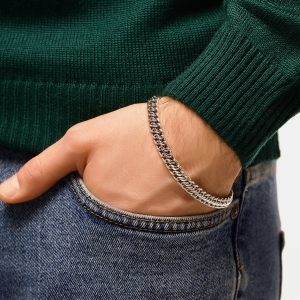 Серебряный браслет "Спартак"