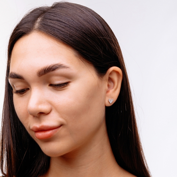 Срібні пусети &amp;quot;Серце&amp;quot; - 5