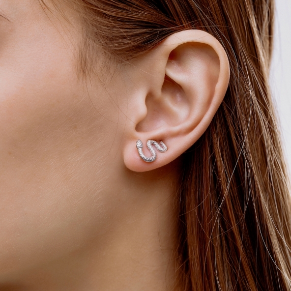 Серебряные пусеты &amp;quot;Снейк&amp;quot; - 4