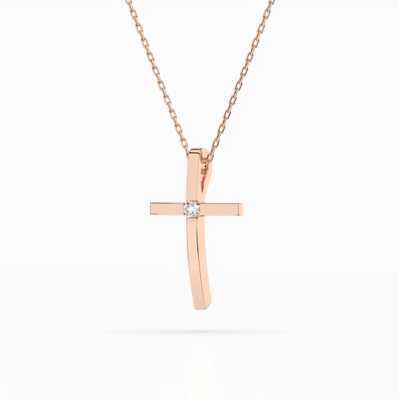 Zlatý náhrdelník «Kříž» - 3