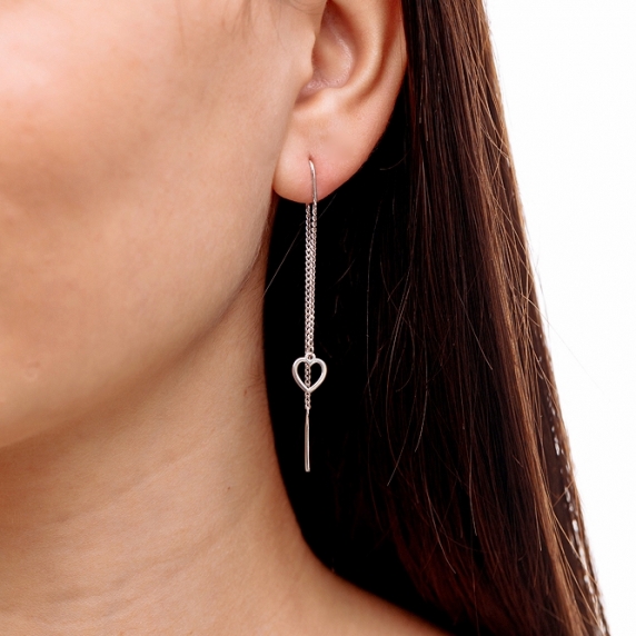 Серебряные серьги &amp;quot;Сердце&amp;quot; - 1