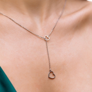 Серебряное колье "Сердце"