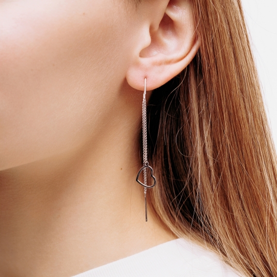 Серебряные серьги &amp;quot;Сердце&amp;quot; - 2