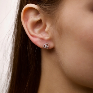 Срібні сережки "Серце"