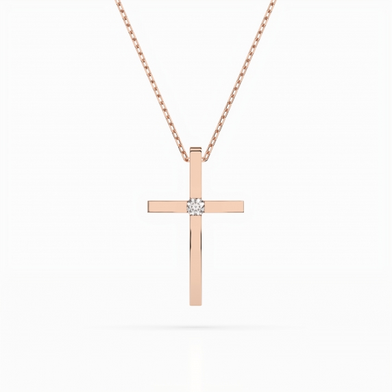 Zlatý náhrdelník «Kříž» - 1