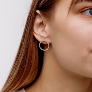 Серебряные пусеты "Грация"