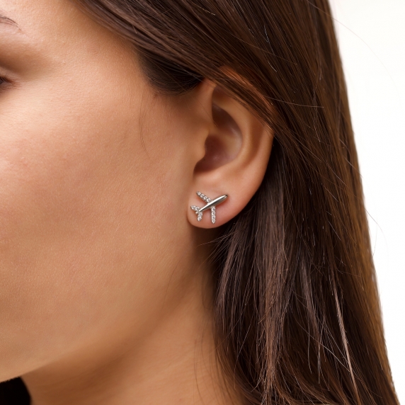 Silver earrings &amp;quot;Airplane&amp;quot; - 3