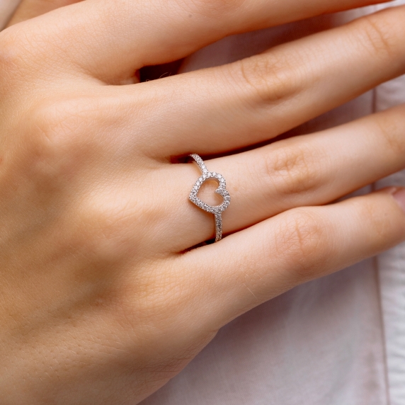 Серебряное кольцо &amp;quot;Сердце&amp;quot; - 1