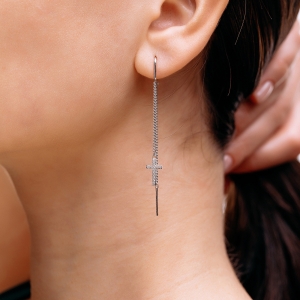 Серебряные серьги "Искра"