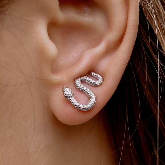 Серебряные пусеты &amp;quot;Снейк&amp;quot; - 3