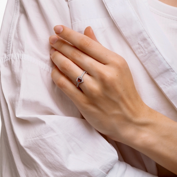 Серебряное кольцо &amp;quot;Сердце&amp;quot; - 4