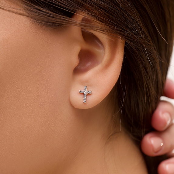 Срібні сережки &amp;quot;Хрест&amp;quot; - 2