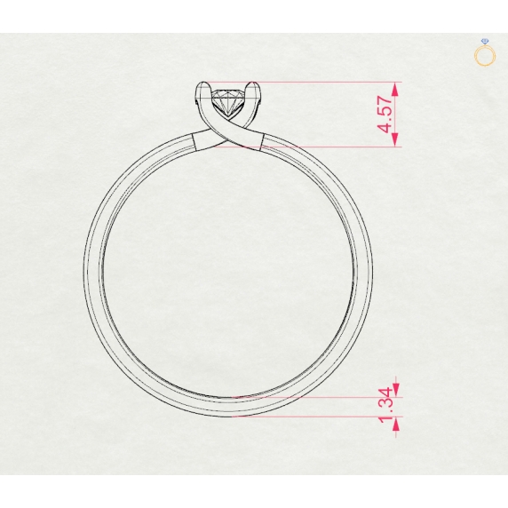 Gold Ring «Harmony» - 4