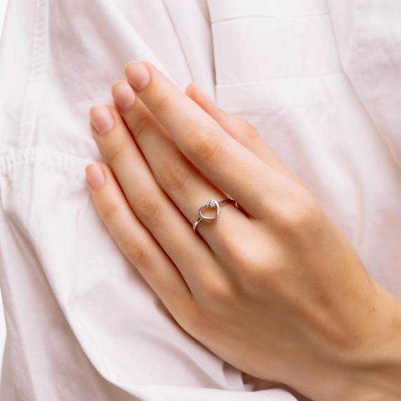 Серебряное кольцо &amp;quot;Сердце&amp;quot; - 2