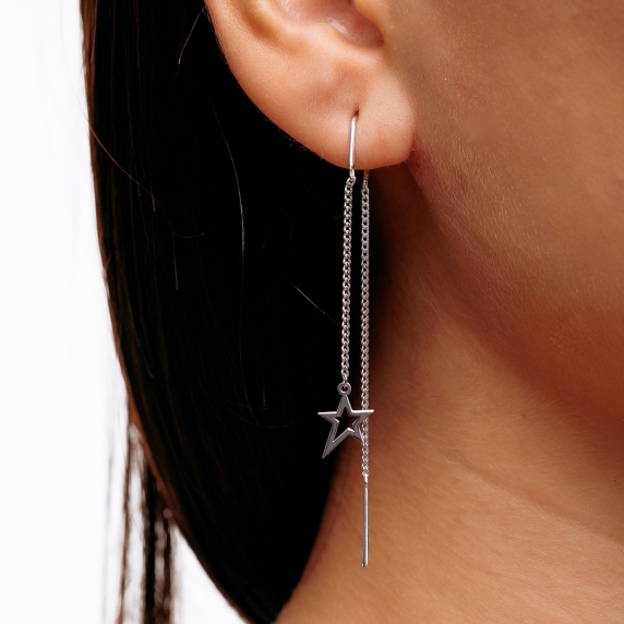 Серебряные серьги &amp;quot;Звезда&amp;quot; - 1