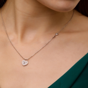 Срібне кольє "Серце"